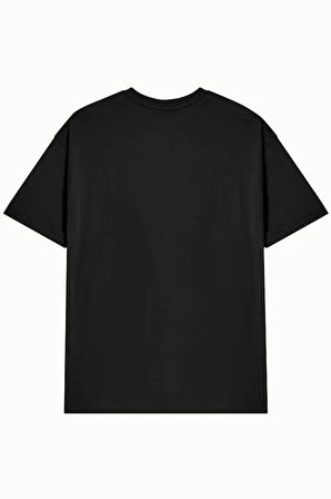 Unisex %100 Pamuk Basic Avrupa Kalıp/Oversize Fit Kesim Bisiklet Yaka Kısa Kollu T-Shirt