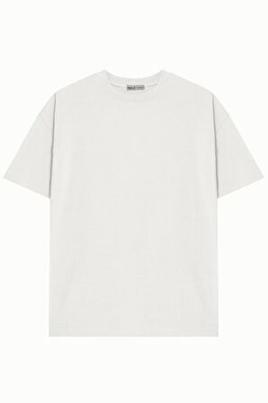 Unisex %100 Pamuk Basic Avrupa Kalıp/Oversize Fit Kesim Bisiklet Yaka Kısa Kollu T-Shirt