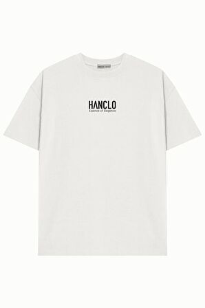 Ünisex HANCLO Baskılı Avrupa Kalıp/Oversize Fit Kesim Bisiklet Yaka Kısa Kollu T-Shirt