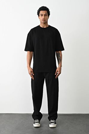 Unisex %100 Pamuk Basic Avrupa Kalıp/Oversize Fit Kesim Bisiklet Yaka Kısa Kollu T-Shirt