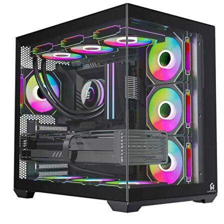 GAME MASTER F7 LİTE 7 FANLI ARGB KUMANDALI KONTROLCÜLÜ GAMİNG PC KASA AKVARYUM KASA