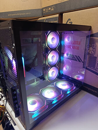 GAME MASTER F7 LİTE 7 FANLI ARGB KUMANDALI KONTROLCÜLÜ GAMİNG PC KASA AKVARYUM KASA