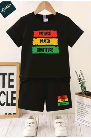 Baskılı Bisiklet Yaka Erkek ve Kız Çocuk Takımı Pamuklu T-shirt ve Şort, Yazlık Konforlu Takım