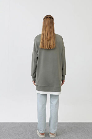 Puane Modal Kumaş Arma ve Fermuar Detaylı Sweatshirt