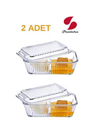 2 li Frigo Studio Bölmeli Cam Saklama Kabı 480 cc