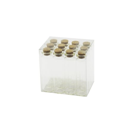 Boş Tüp Cam Şişe - 20 ml - Mantar Kapak