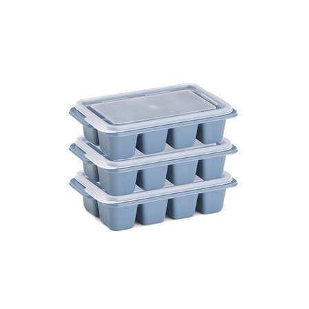 3'lü Mini Buz Kalıbı - Küp Şekilli - Kapaklı - Plastik 