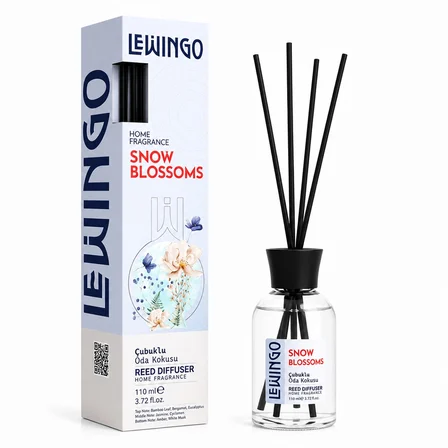 Snow Blossoms Bambu Çubuklu Oda Kokusu - 110 ml - Cam Şişe
