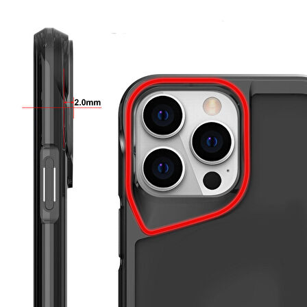 Gpack Apple iPhone 15 Pro Kılıf Tmax Lüx Transparan Şeffaf Pürüzsüz Sert Silikon
