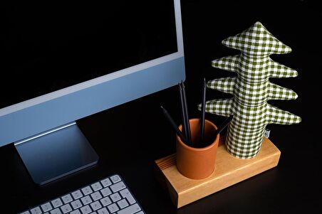 Kayigo Lavender Kalemlik & Notluk - Yeşil Pötikareli Çam