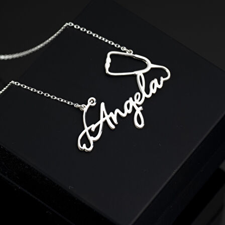 Kadın 925 Ayar Gümüş Doktor Steteskop İsim Kolye Özel Tasarım