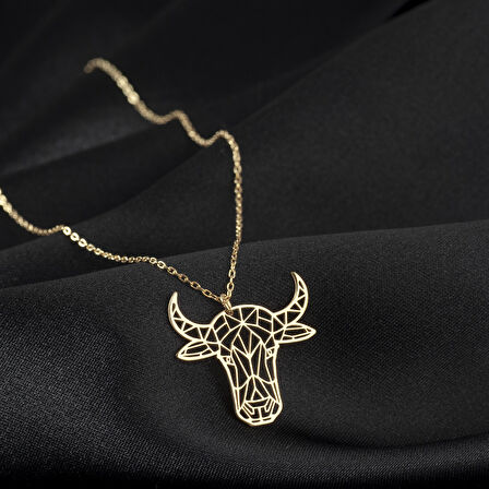 925 Ayar Gümüş Boğa Origami Kolye Özel Tasarım