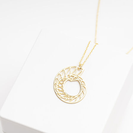 925 Ayar Gümüş Deniz Kabuğu Origami Kolye Özel Tasarım