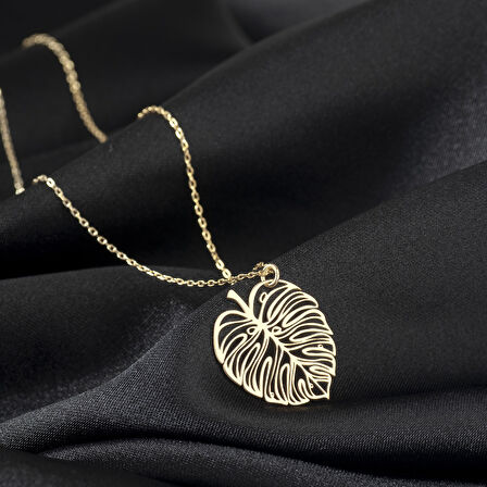 925 Ayar Gümüş Yaprak Kolye Özel Tasarım