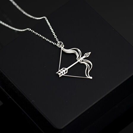 925 Ayar Gümüş Ok ve Yay Kolye Özel Tasarım