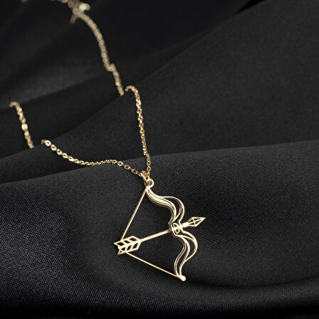 925 Ayar Gümüş Ok ve Yay Kolye Özel Tasarım