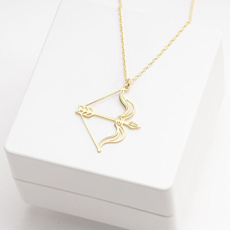 925 Ayar Gümüş Ok ve Yay Kolye Özel Tasarım