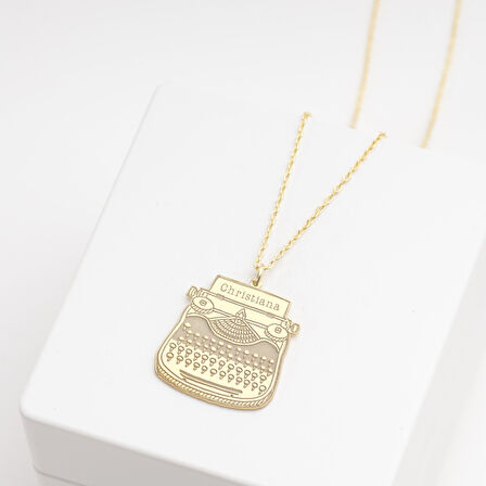 925 Ayar Gümüş Daktilo İsim Kolye Özel Tasarım