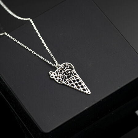 925 Ayar Gümüş Dondurma Figürlü Kolye Özel Tasarım