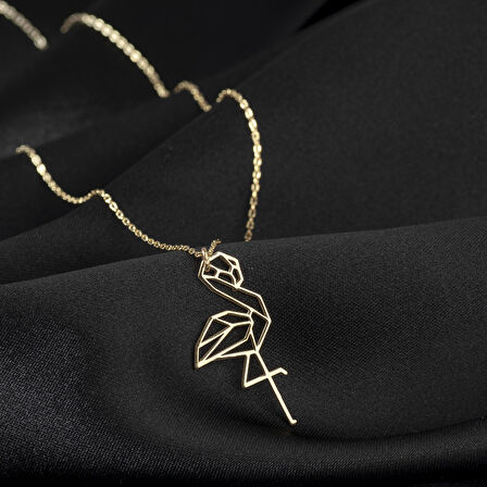 925 Ayar Gümüş Flamingo Kolye Özel Tasarım