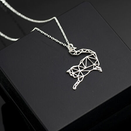 925 Ayar Gümüş Kedi Kolye Özel Tasarım