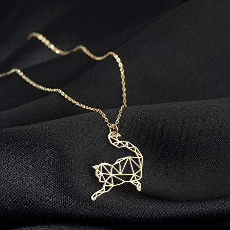 925 Ayar Gümüş Kedi Kolye Özel Tasarım