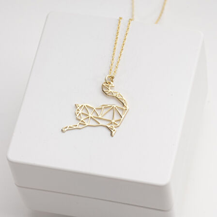 925 Ayar Gümüş Kedi Kolye Özel Tasarım