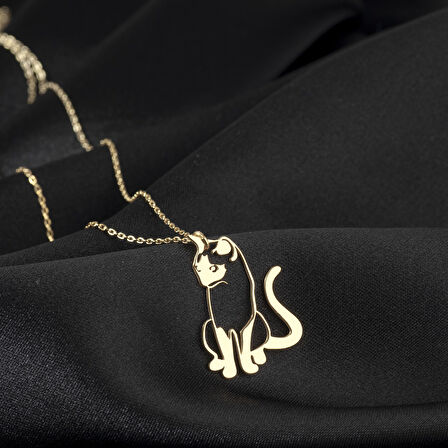 925 Ayar Gümüş Mırmır Kedi Kolye Özel Tasarım