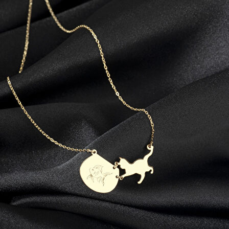 925 Ayar Gümüş Akvaryum Kedi Kolye Özel Tasarım