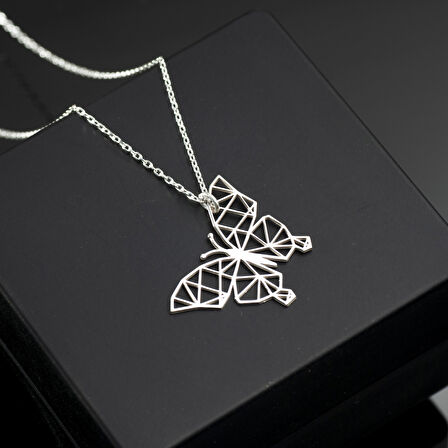 925 Ayar Gümüş  Kelebek Kolye Özel Tasarım