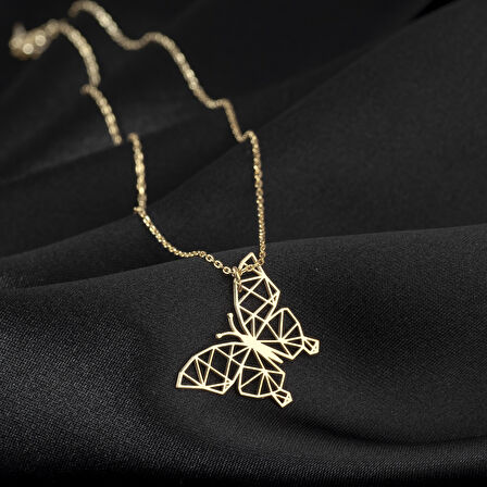 925 Ayar Gümüş  Kelebek Kolye Özel Tasarım