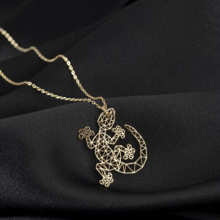 925 Ayar Gümüş  Kertenkele Kolye Özel Tasarım