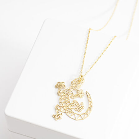 925 Ayar Gümüş  Kertenkele Kolye Özel Tasarım