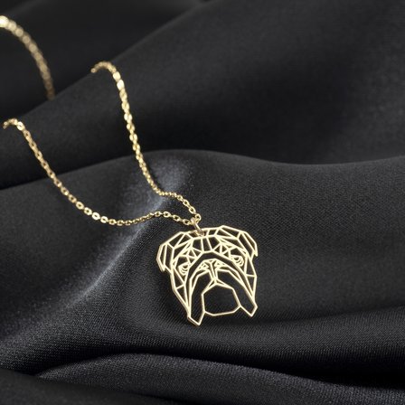 925 Ayar Gümüş  Bulldog Köpek Kolye Özel Tasarım