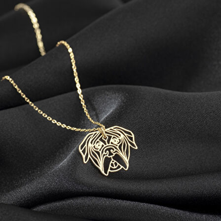 925 Ayar Gümüş  Yaşlı Bullodog Köpek Kolye Özel Tasarım