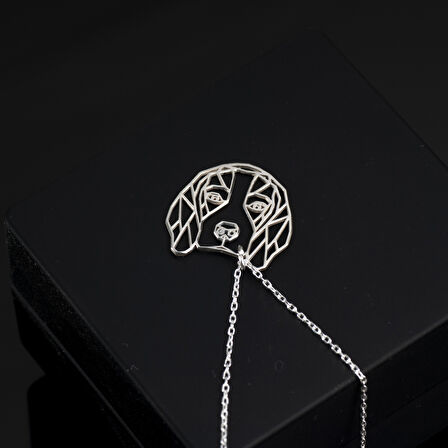 925 Ayar Gümüş Yaşlı Golden Köpek Kolye Özel Tasarım