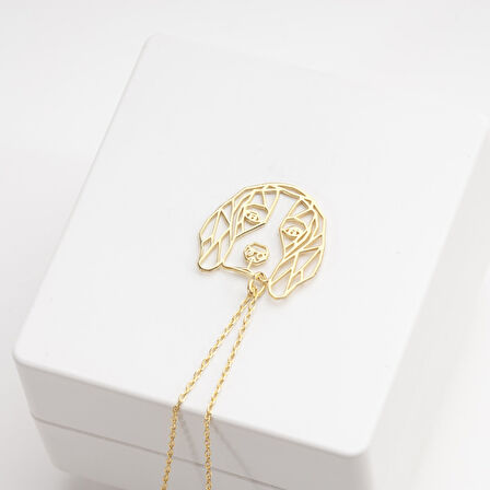 925 Ayar Gümüş Yaşlı Golden Köpek Kolye Özel Tasarım