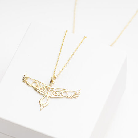 925 Ayar Gümüş Kuş Kolye Özel Tasarım