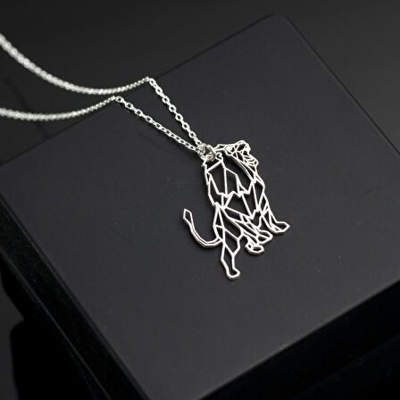 925 Ayar Gümüş Kükreyen Aslan  Kolye Özel Tasarım