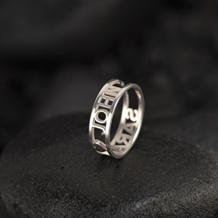 925 Ayar Gümüş İsimli Özel Yüzük Kişiye Özel Seri