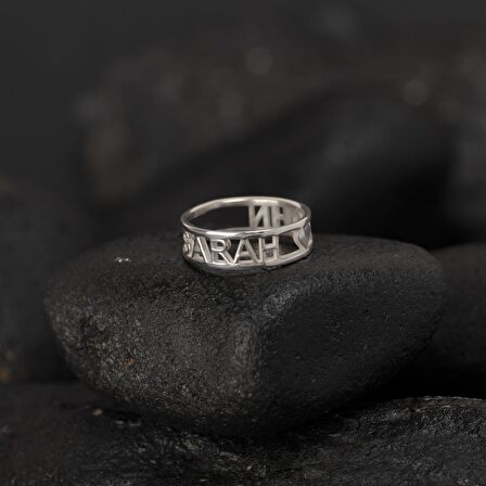 925 Ayar Gümüş İsimli Özel Yüzük Kişiye Özel Seri