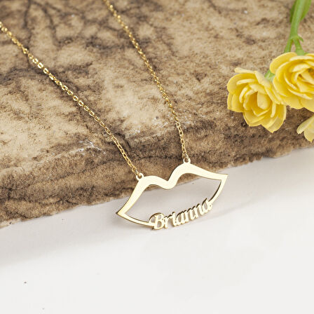 925 Ayar Gümüş Dudak Kolye Özel Tasarım