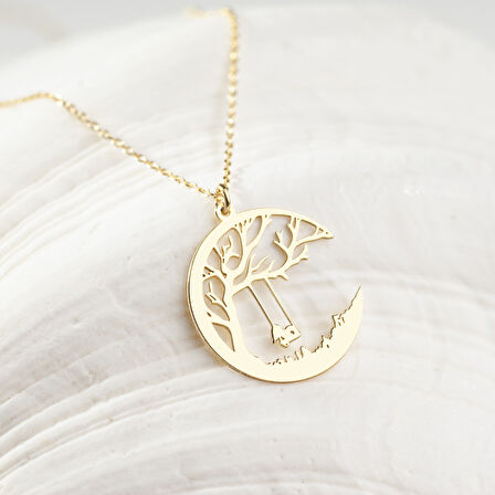 925 Ayar Gümüş Salıncaklı Ağaç Kolye Özel Tasarım