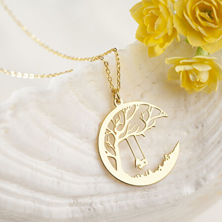 925 Ayar Gümüş Salıncaklı Ağaç Kolye Özel Tasarım