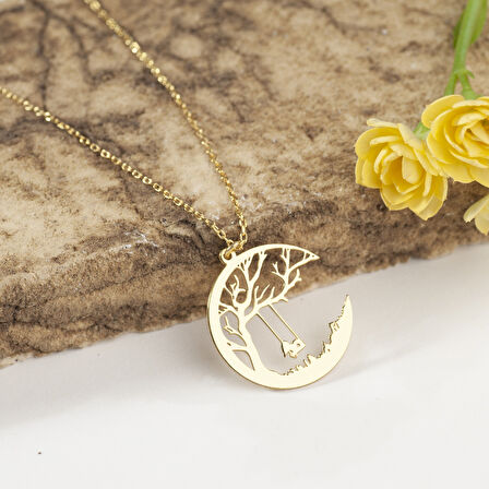 925 Ayar Gümüş Salıncaklı Ağaç Kolye Özel Tasarım