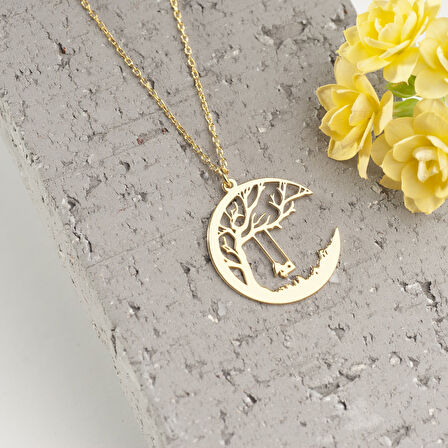 925 Ayar Gümüş Salıncaklı Ağaç Kolye Özel Tasarım