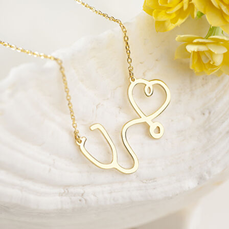 925 Ayar Gümüş Steteskop Kolye Özel Tasarım