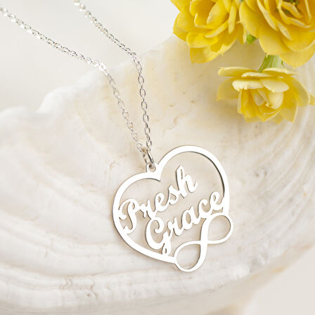 925 Ayar Gümüş  Sonsuzluk  Kolye Özel Tasarım