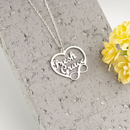 925 Ayar Gümüş  Sonsuzluk  Kolye Özel Tasarım