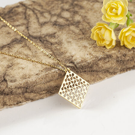 925 Ayar Gümüş  Dekoratif Desen Kolye Özel Tasarım